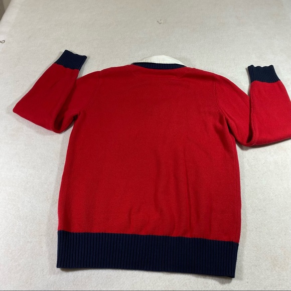 IZOD Sweater Layered Look Woman’s Red Blue Small Sweater Long Sleeve Swe… - Picture 4 of 12